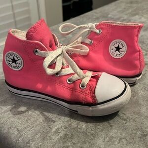 Hot pink toddler converse high tops